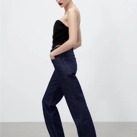 Zara CORSETRY-INSPIRED TULLE CROP TOP Black XS - Picture 12 of 15